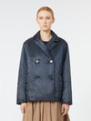The Cube Padded Double-Breasted Jacket in Water-Repellent Canvas Midnight Blue